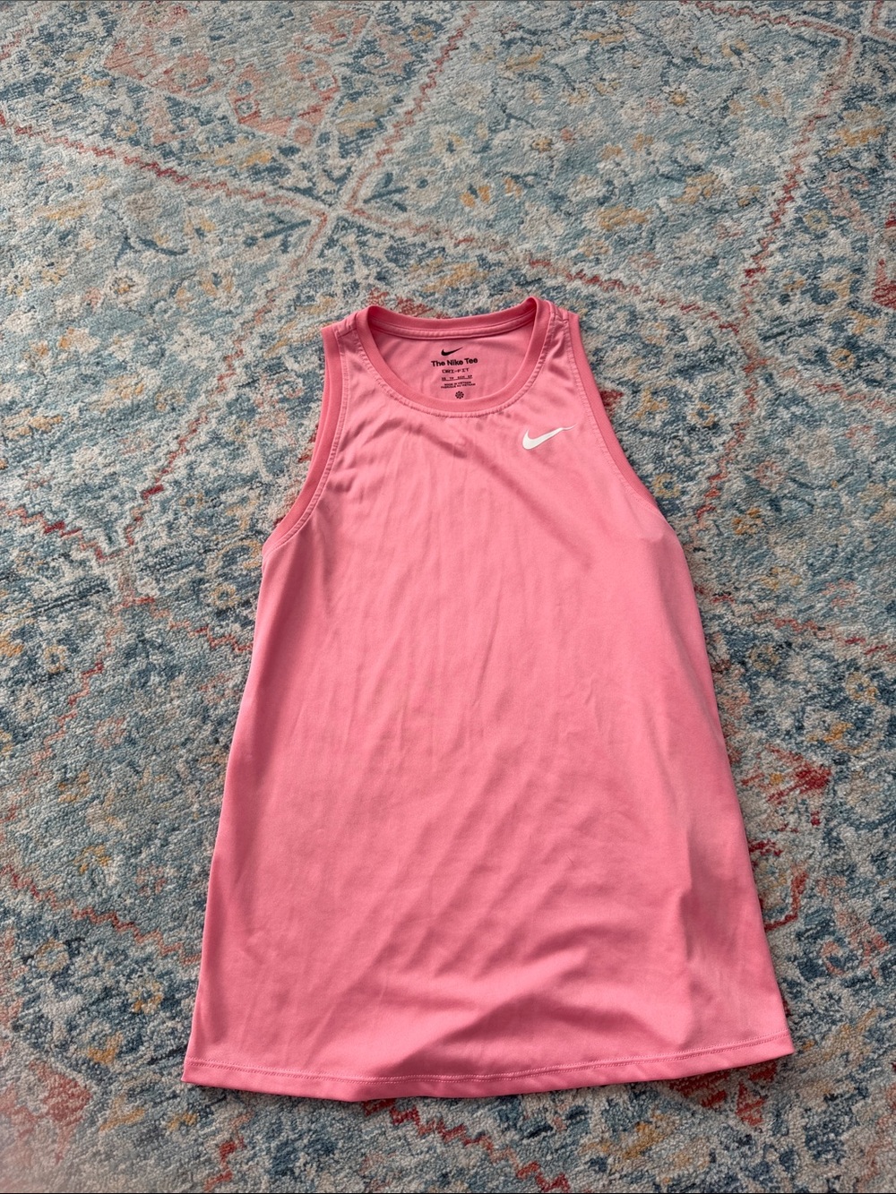 Nike Pink Performance Tank with White Swoosh